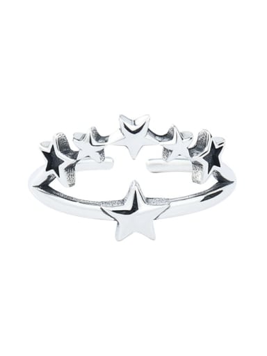 925 Sterling Silver Smooth Star Vintage Band Ring