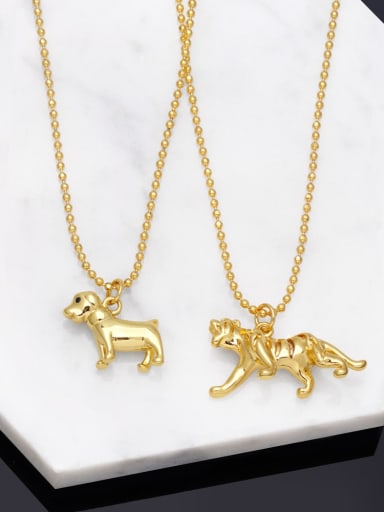 custom Brass Cute Dog  Pendant Necklace