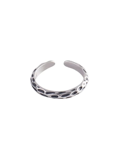 925 Sterling Silver Enamel Geometric Vintage Band Ring