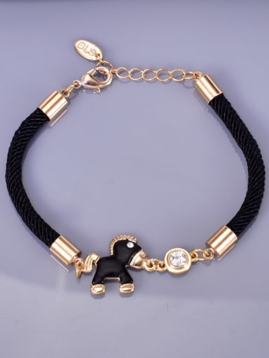 Black rope Titanium Steel Weave Rope Minimalist Link Bracelet