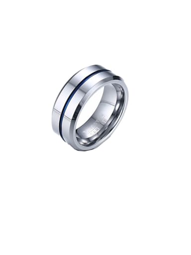Titanium 8MM tungsten steel blue  Ring