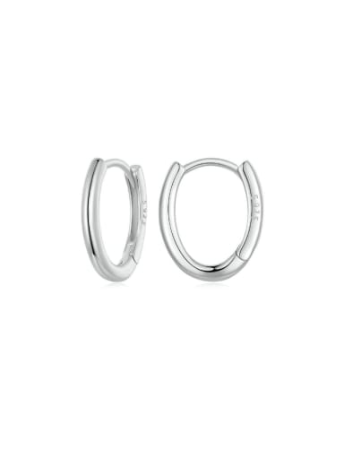 silvery 925 Sterling Silver Geometric Minimalist Huggie Earring