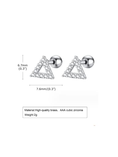 steel Stainless steel Cubic Zirconia Triangle Dainty Stud Earring
