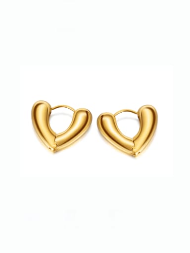 776 gold plated earrings Titanium Steel Heart Minimalist Stud Earring