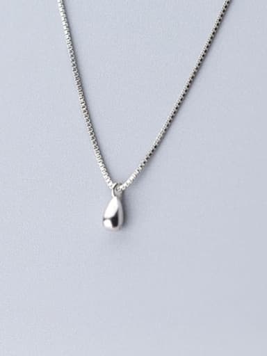 925 Sterling Silver smooth Water Drop Minimalist Necklace