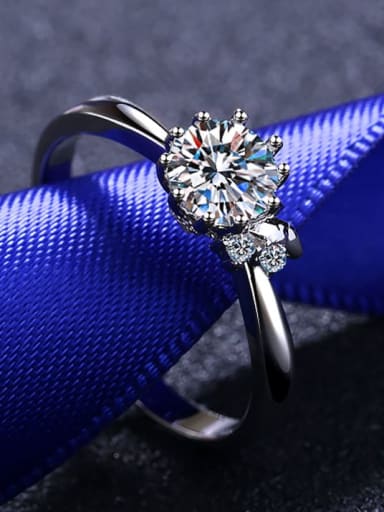 custom Sterling Silver Moissanite White  Flower  Dainty Engagement Rings