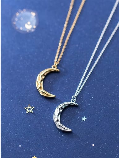 925 Sterling Silver Moon Minimalist  pendant Necklace