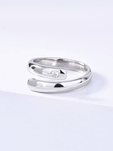 Rd0089 platinum 925 Sterling Silver Hollow Geometric Minimalist Ring