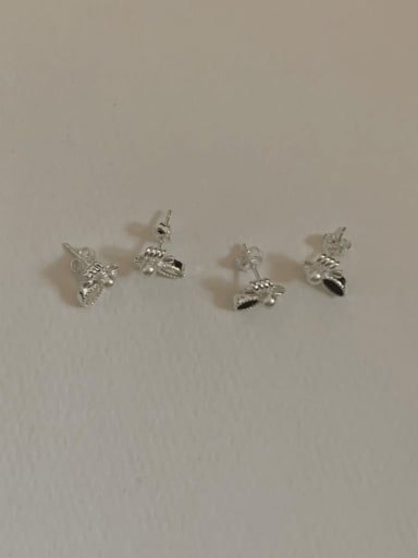 925 Sterling Silver Cubic Zirconia Bowknot Vintage Stud Earring