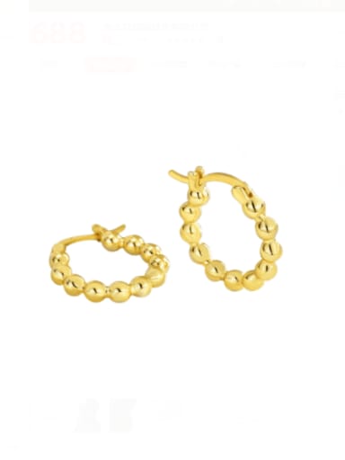 Brass Smooth Bead Geometric Minimalist Earring