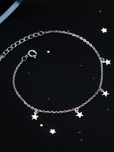 925 Sterling Silver Star Minimalist Link Bracelet
