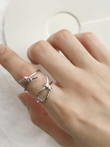 925 Sterling Silver Bowknot Minimalist Midi Ring