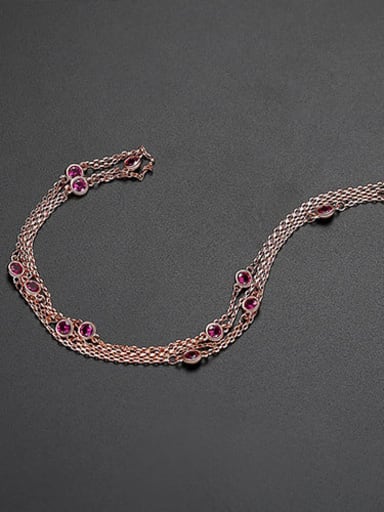 Red t10d22 Copper Cubic Zirconia  Minimalist China Long Strand Necklace