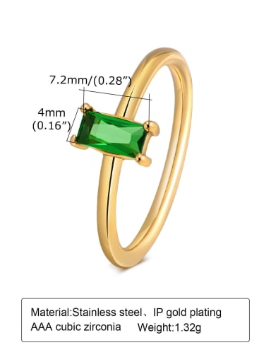 Stainless steel Cubic Zirconia Geometric Minimalist Band Ring
