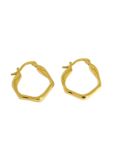 golden 925 Sterling Silver  Minimalist rregular geometric polygon earrings