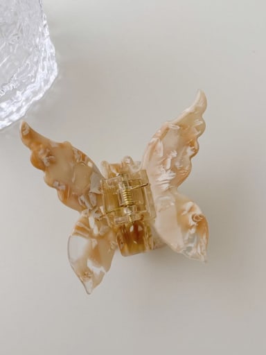 Coffee 7cm Cellulose Acetate Cute Butterfly Alloy Jaw Hair Claw