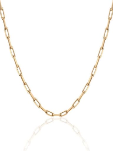 Brass hollow Geometric chain Minimalist Necklace