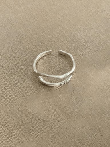 Plain silver 925 Sterling Silver Geometric Vintage Band Ring