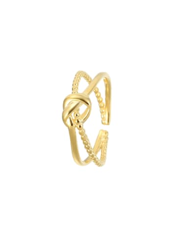 RS1090 gold 925 Sterling Silver Cross Minimalist Stackable Ring
