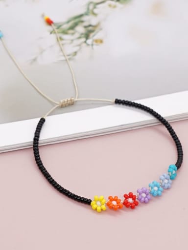 Zinc Alloy Miyuki Millet Bead Multi Color Flower Bohemia Adjustable Bracelet