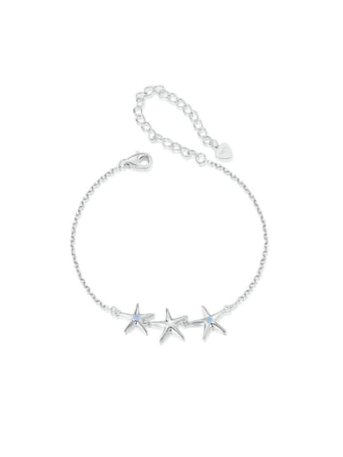 925 Sterling Silver Sea Star Minimalist Link Bracelet