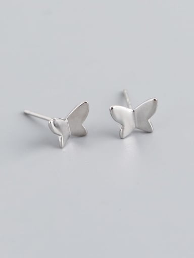 925 Sterling Silver Butterfly Minimalist Stud Earring