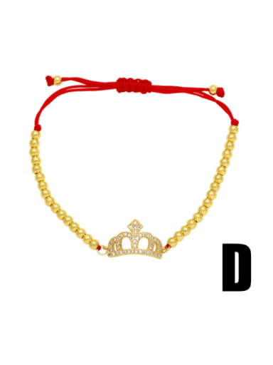 k21 D Brass Cubic Zirconia Flower Trend Handmade Weave Bracelet