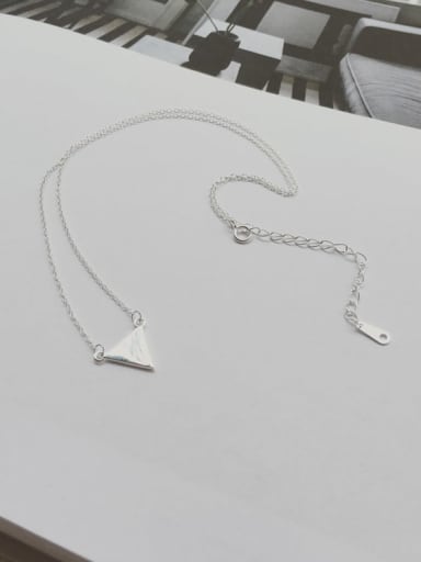 925 Sterling Silver Smooth Regular Triangle Chain  Necklace