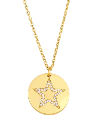 Brass Rhinestone Star Vintage Necklace