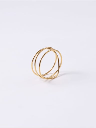 Gold 7 A56 Titanium Round Minimalist Midi Ring