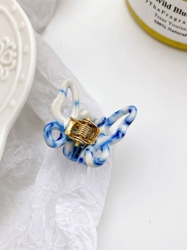 blue and white porcelain Cellulose Acetate Trend Butterfly Zinc Alloy Multi Color Hair Barrette