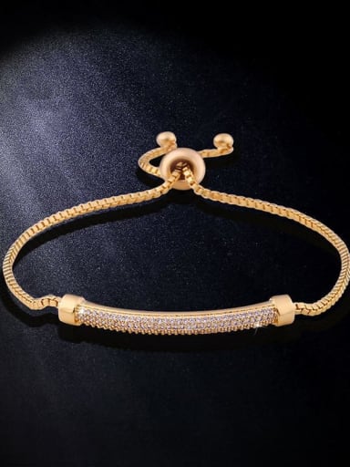 golden Alloy Cubic Zirconia Geometric Vintage Adjustable Bracelet