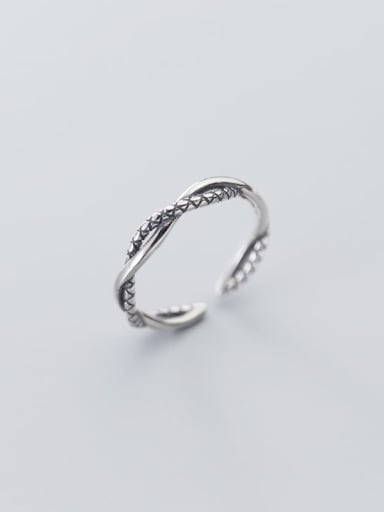 925 sterling silver Simple fashion retro twist  free size ring