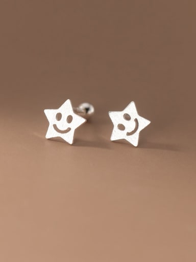 925 Sterling Silver Pentagram Minimalist Stud Earring