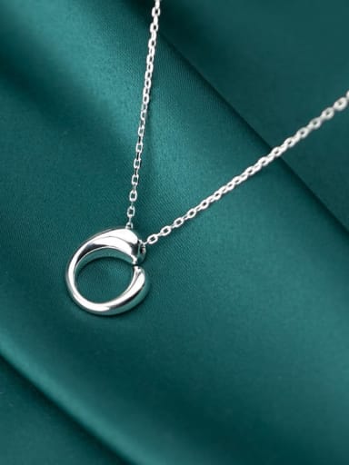 925 Sterling Silver With Platinum Plated Minimalist Irregular Necklaces