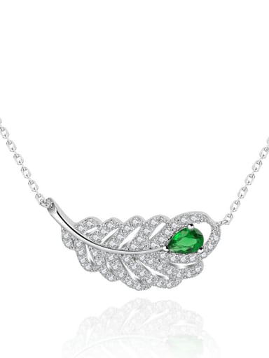 Copper Cubic Zirconia Hollow Leaf Luxury Necklace