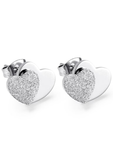 Titanium Steel Heart Minimalist Stud Earring