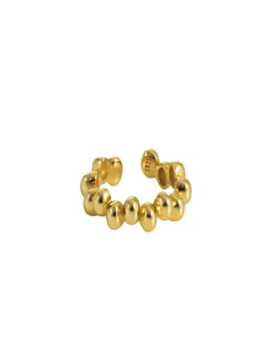 Gold [single] 925 Sterling Silver Bead Round Vintage Single Earring