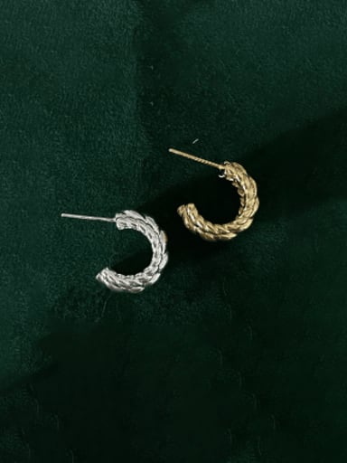 925 Sterling Silver Geometric Vintage Stud Earring(Single-Only One)