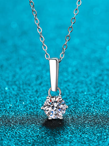 Sterling Silver Moissanite Geometric Dainty  Necklace