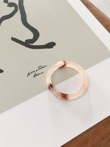 light pink Cellulose Acetate Geometric Minimalist  men and women Melange ring