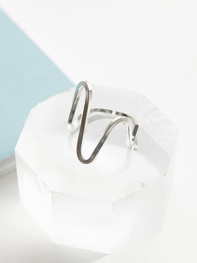 925 Sterling Silver  Wave Irregular Minimalist Free Size Midi Ring