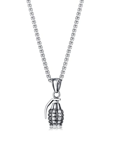 2196 pendant +with pearl chain 4mm*70cm Titanium Steel Irregular Hip Hop Necklace