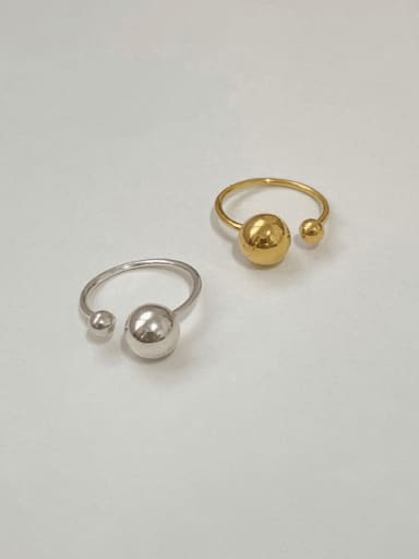 925 Sterling Silver Ball Minimalist  Free Size Midi Ring