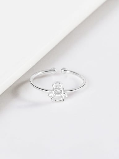 RS660 Little Angel [Silver] 925 Sterling Silver Bowknot Cute Band Ring