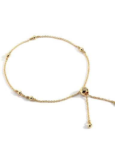 Brass Bead Geometric Minimalist Link Bracelet