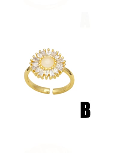 B Brass Cubic Zirconia Star Vintage Band Ring