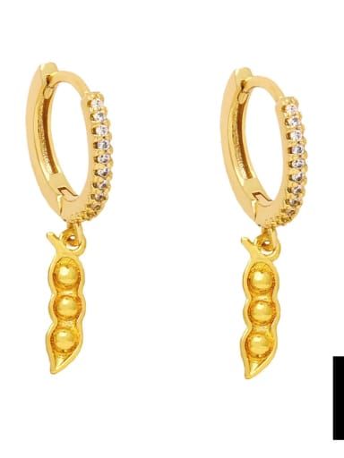 D Brass Star Vintage Huggie Earring