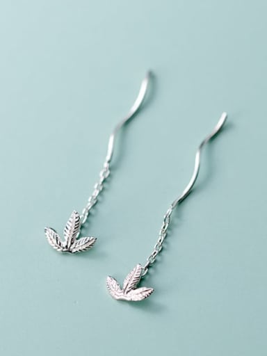 925 Sterling Silver Flower Minimalist Threader Earring