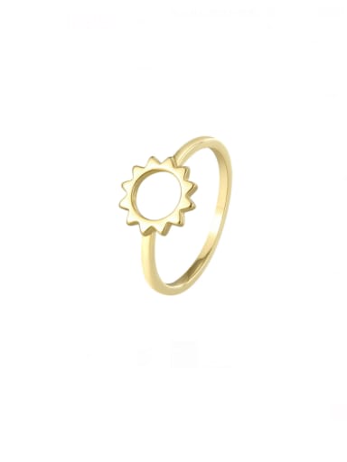 Brass Sun Flower Minimalist Band Ring